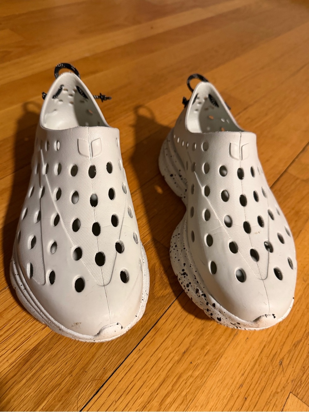 Women's White Perforated Water Shoes – Easy-On Slip Resistant Style